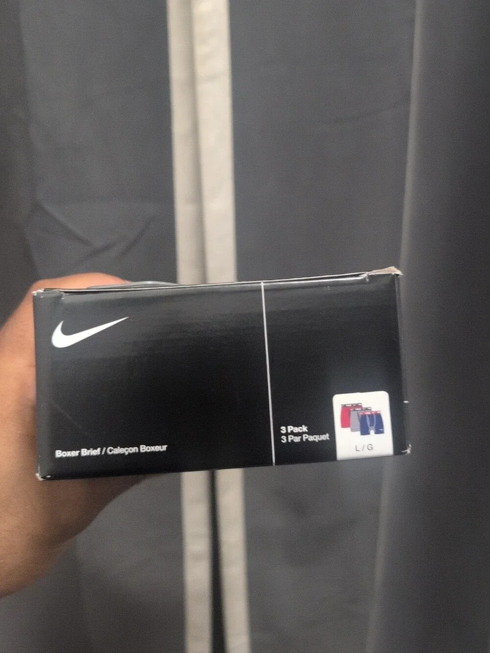 Nike Men’s 3-Pack Boxer Briefs - Black/Red/Navy Size Large NIB